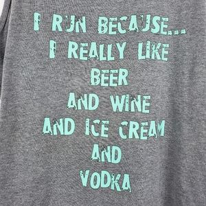 " I Run Because..." Grey Muscle Tank Unisex Medium
